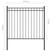 Recinzione da Giardino in Acciaio 1,7x0,8 m Nero