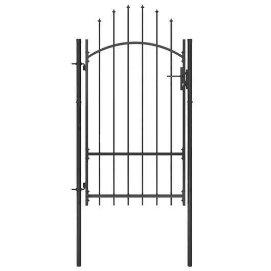 Cancello da Giardino in Acciaio 1x2,2 m Nero 146320