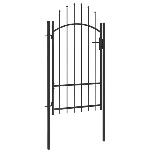 Cancello da Giardino in Acciaio 1x2,2 m Nero 146320