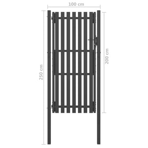 Cancello per Recinzione in Acciaio 1x2,5 m Antracite cod mxl 40515