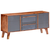 Credenza Grigia 120x30x55 cm in Legno Massello 286371