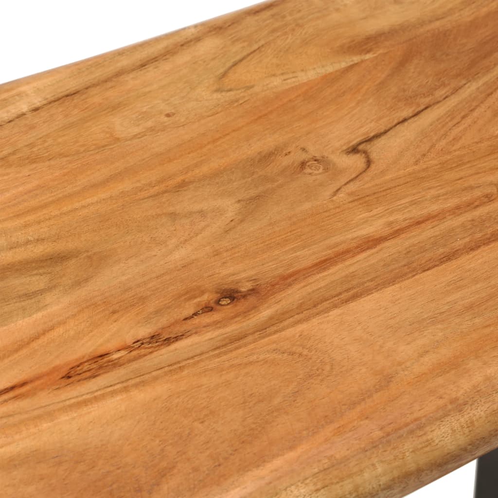 Panca con Bordi Vivi 110 cm in Legno Massello Acacia e Acciaio 286456