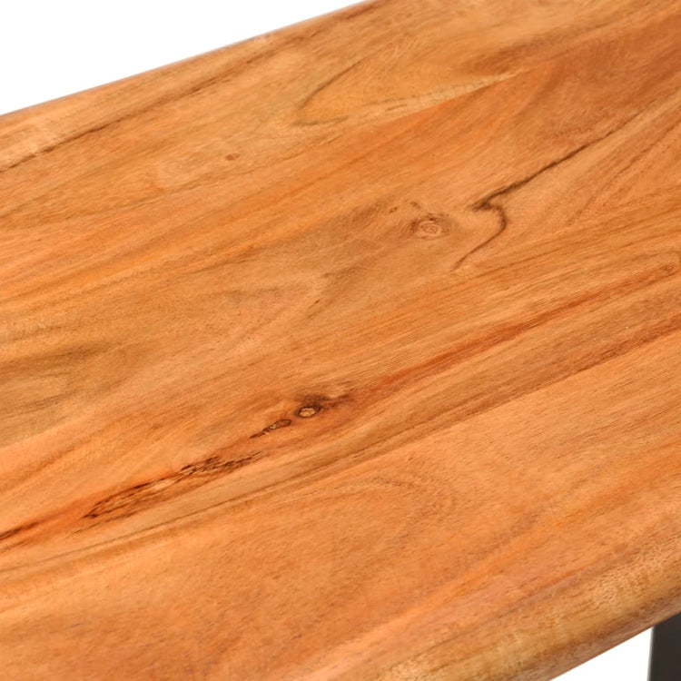 Panca con Bordi Vivi 110 cm in Legno Massello Acacia e Acciaio 286456