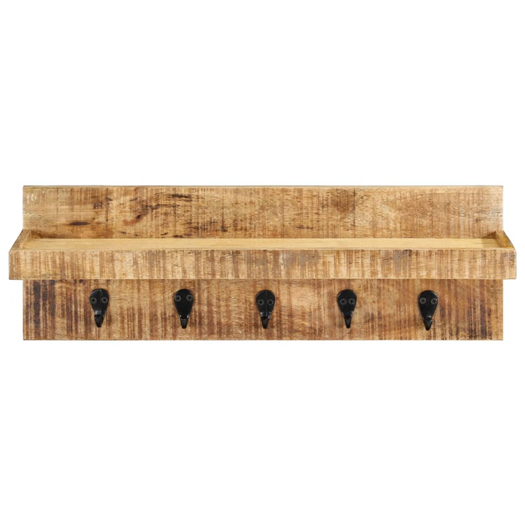 Appendiabiti a Muro 60x15x20 cm Legno Massello di Mango Grezzocod mxl 106371