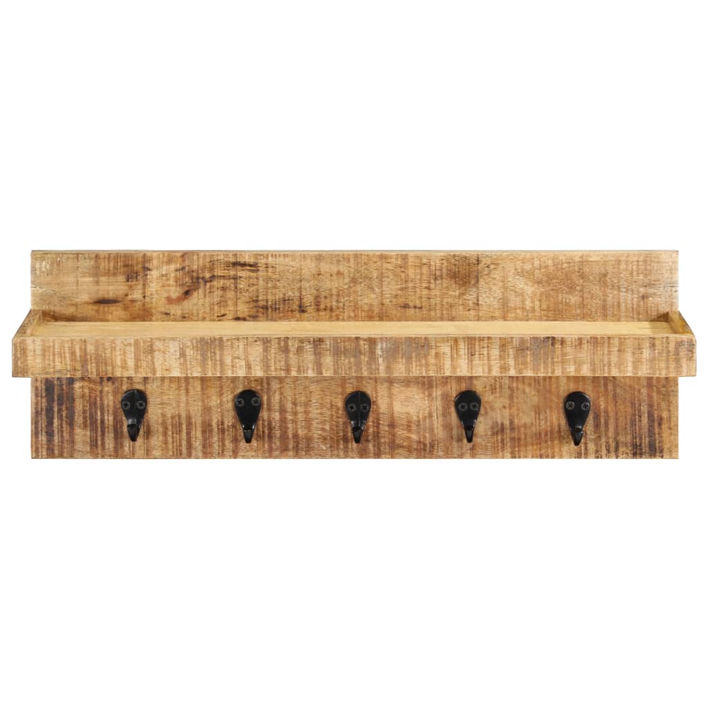 Appendiabiti a Muro 60x15x20 cm Legno Massello di Mango Grezzo 286469