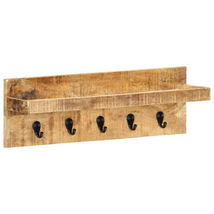 Appendiabiti a Muro 60x15x20 cm Legno Massello di Mango Grezzo 286469