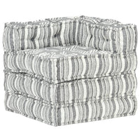 Pouf Modulare in Tessuto Grigio a Strisce cod mxl 68052