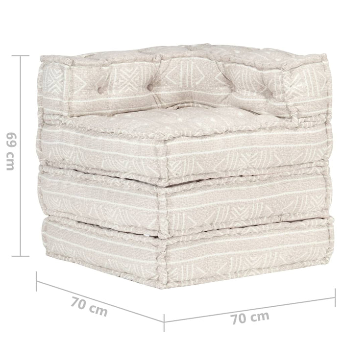 Pouf Modulare Beige in Tessuto 287699