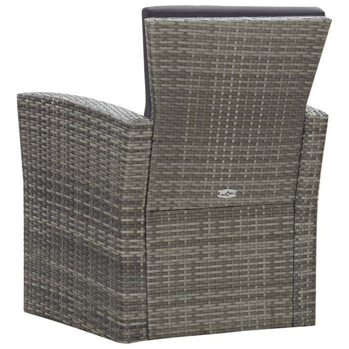 Set Divani da Giardino 4 pz con Cuscini in Polyrattan Grigio 46086