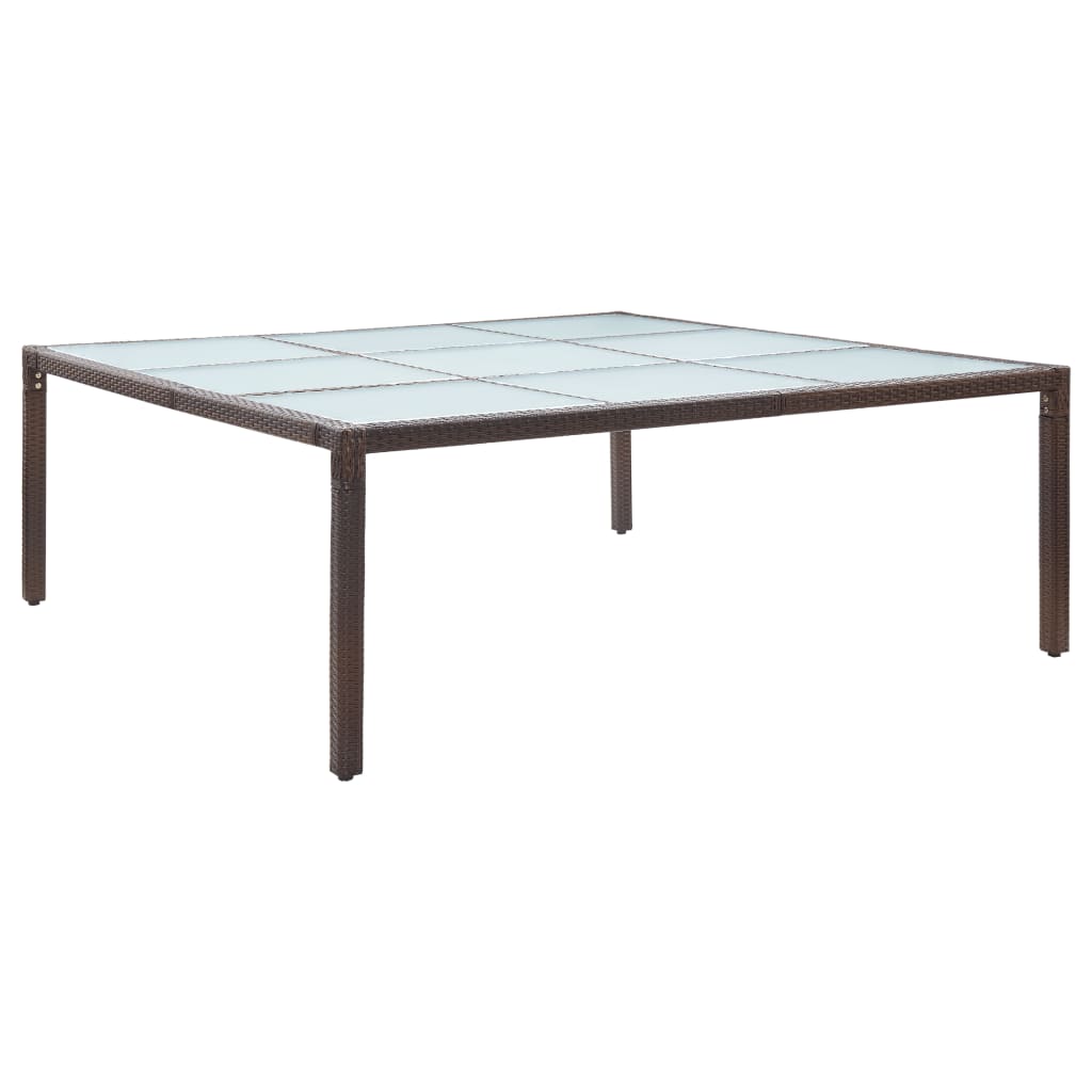 Tavolo da Giardino Marrone 200x200x74 cm in Polyrattan 46131