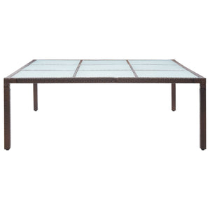 Tavolo da Giardino Marrone 200x200x74 cm in Polyrattan 46131