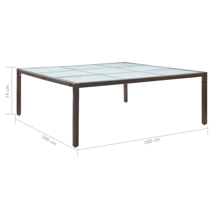 Tavolo da Giardino Marrone 200x200x74 cm in Polyrattan cod mxl 34266