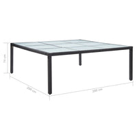 Tavolo da Giardino Nero 200x200x74 cm in Polyrattan cod mxl 34251