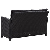 Set Divani da Giardino 6 pz con Cuscini in Polyrattan Nero 46151