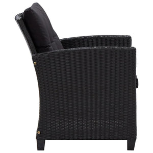 Set Divani da Giardino 6 pz con Cuscini in Polyrattan Nero 46151