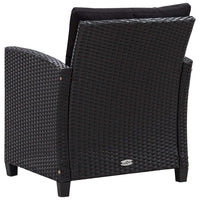 Set Divani da Giardino 6 pz con Cuscini in Polyrattan Nero 46151