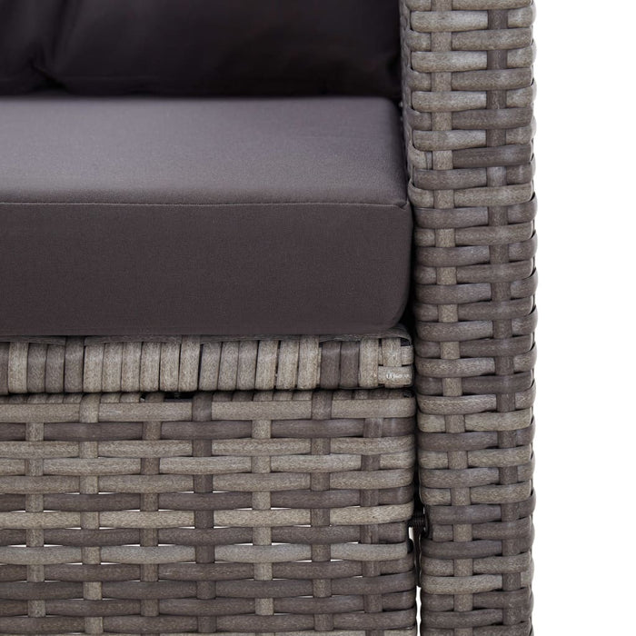 Divano da Giardino 2 Posti con Cuscini Grigio 124 cm Polyrattan 46154