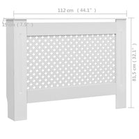 Coperture per Radiatori 2 pz Bianche 112x19x81,5 cm in MDF 3051377