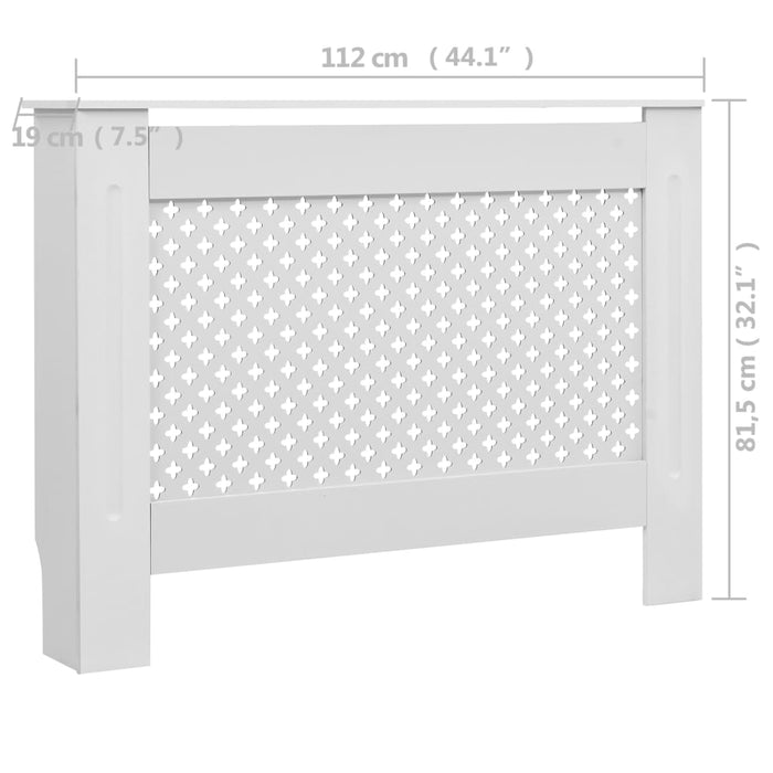 Coperture per Radiatori 2 pz Bianche 112x19x81,5 cm in MDF 3051377