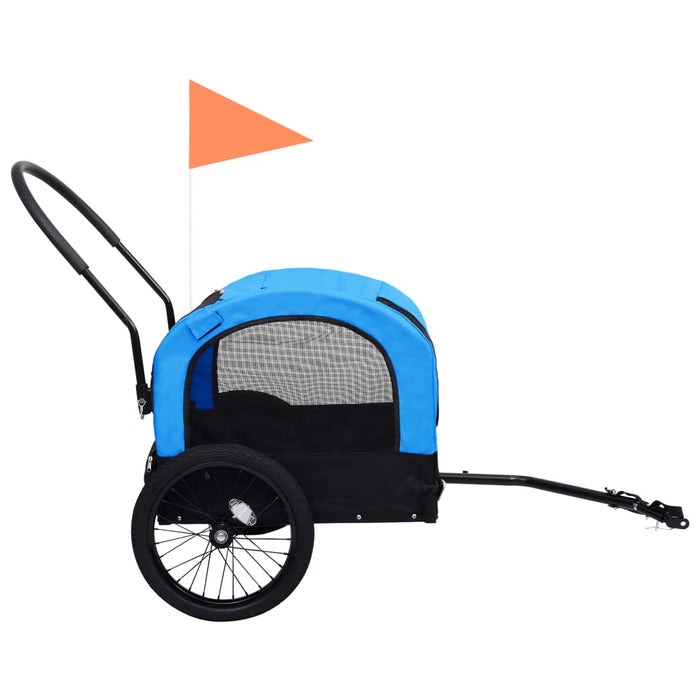 Rimorchio da Bici per Animali e Carrello Jogging Blu e Nero cod mxl 63793