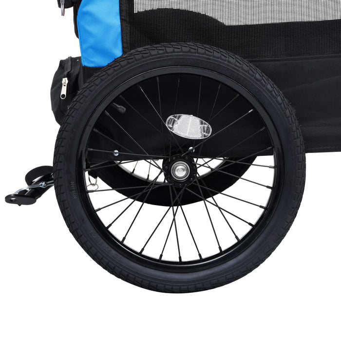 Rimorchio da Bici per Animali e Carrello Jogging Blu e Nero cod mxl 63793