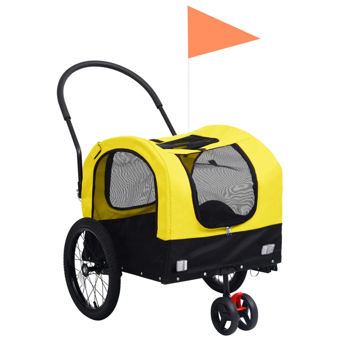 Rimorchio Bici per Animali e Carrello Jogging Giallo e Nero cod mxl 65995