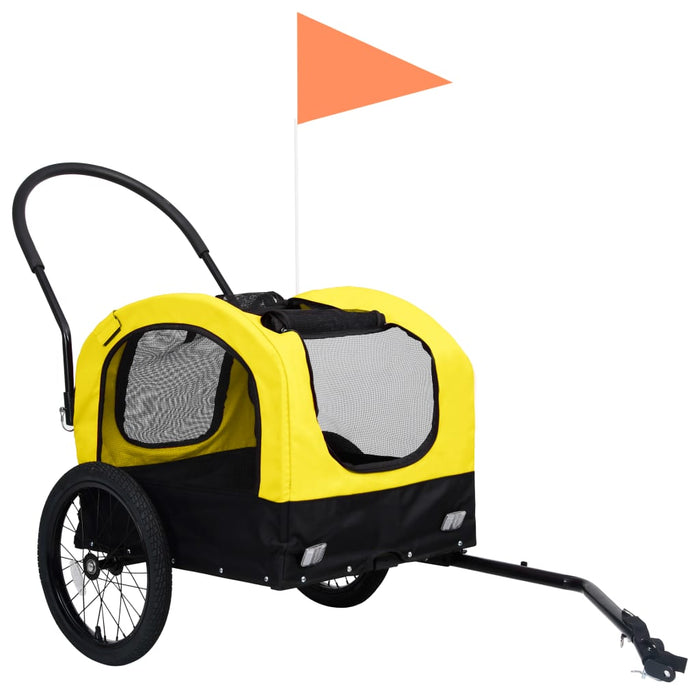 Rimorchio Bici per Animali e Carrello Jogging Giallo e Nero cod mxl 65995