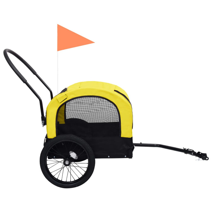 Rimorchio Bici per Animali e Carrello Jogging Giallo e Nero cod mxl 65995