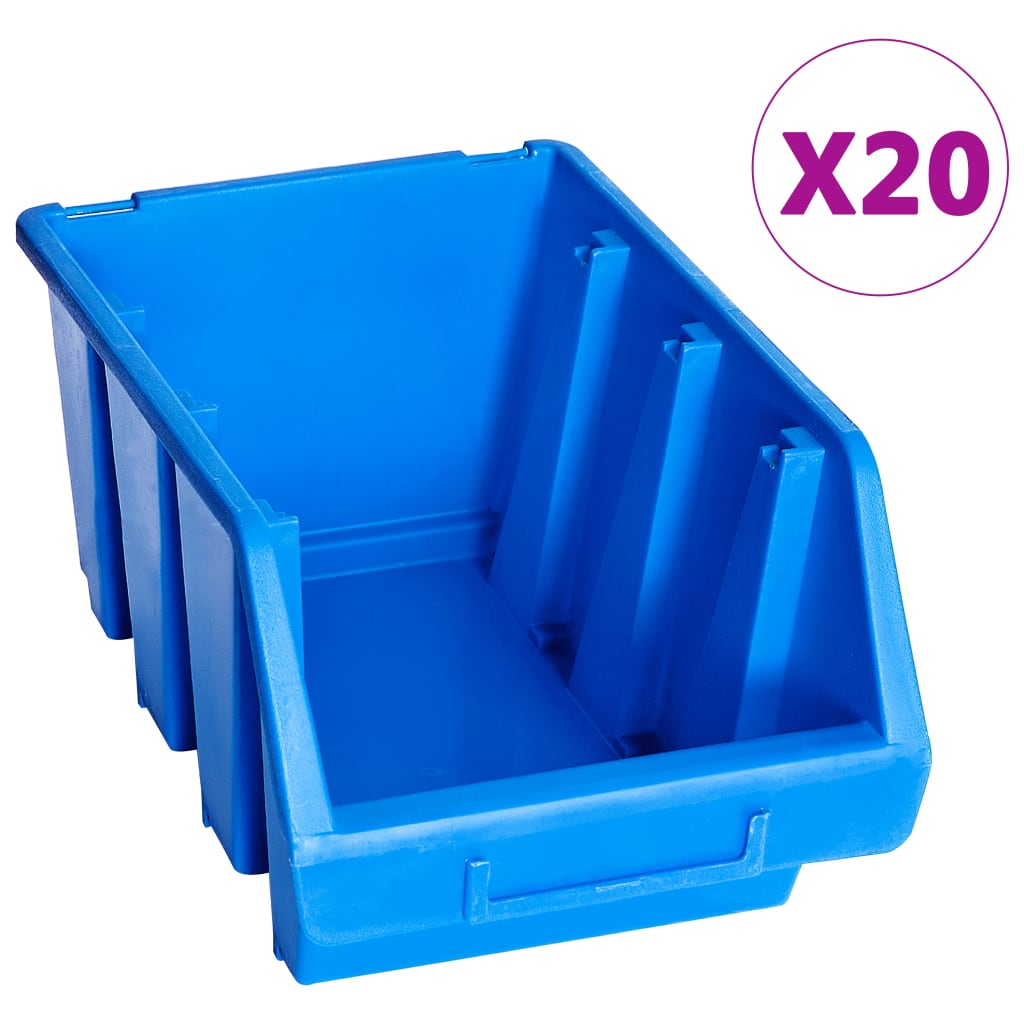 Contenitori Impilabili 20 pz Blu in Plastica 146285