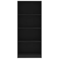 Libreria a 4 Ripiani Nera 60x24x142 cm in Truciolato cod mxl 12774