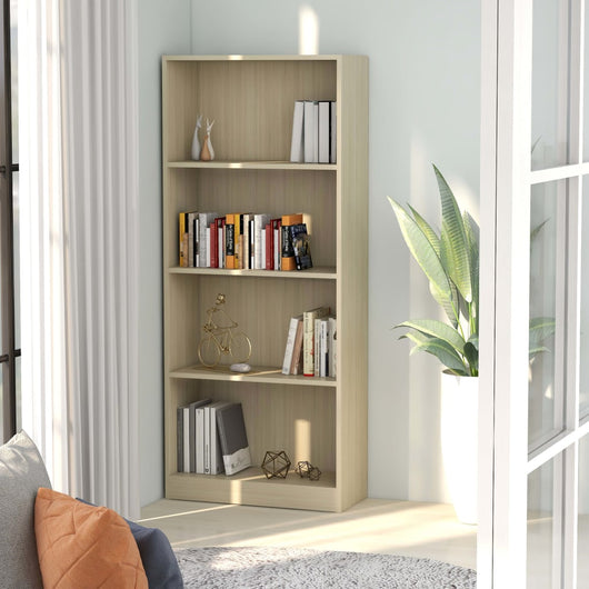 Libreria a 4 Ripiani Rovere Sonoma 40x24x142 cm in Truciolato cod mxl 24923