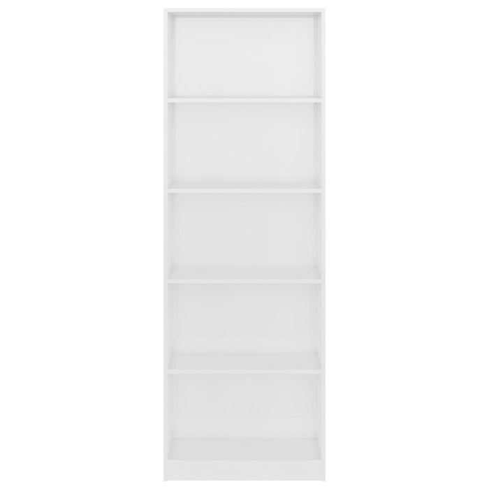 Libreria a 5 Ripiani Bianco Lucido 60x24x175 cm in Truciolato cod mxl 12204