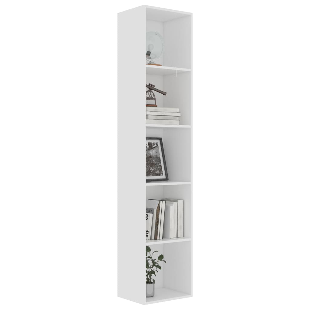 Libreria Bianca 40x30x189 cm in Legno Multistrato 800954