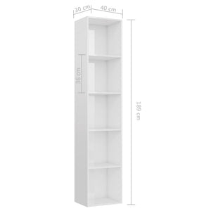 Libreria Bianco Lucido 40x30x189 cm in Truciolato