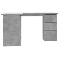 Scrivania ad Angolo Grigio Cemento 145x100x76 cm in Truciolato 801093