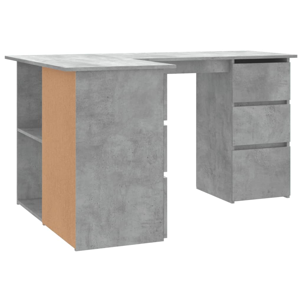 Scrivania Angolo Grigio Cemento 145x100x76 cm Legno Multistrato 801093