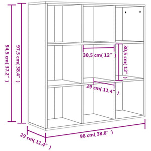 Libreria Grigio Cemento 98x30x98 cm in Truciolato cod mxl 33807