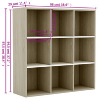 Libreria Bianco e Rovere Sonoma 98x30x98 cm in Truciolato