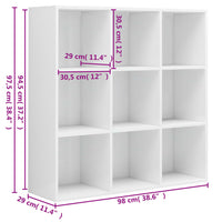 Libreria Bianco Lucido 98x30x98 cm in Truciolato cod mxl 7370