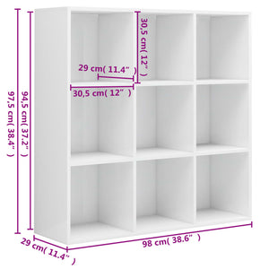 Libreria Bianco Lucido 98x30x98 cm in Truciolato cod mxl 7370