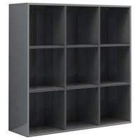 Libreria Grigio Lucido 98x30x98 cm in Legno Multistrato 801133