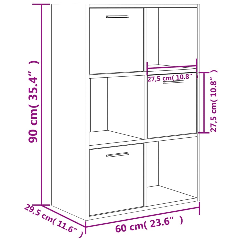 Armadietto Grigio Cemento 60x29,5x90 cm in Truciolato