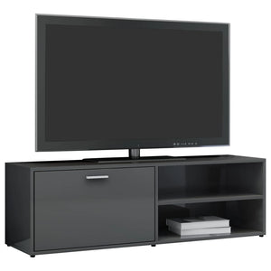 Mobile Porta TV Grigio Lucido 120x34x37 cm in Legno Multistrato 801160