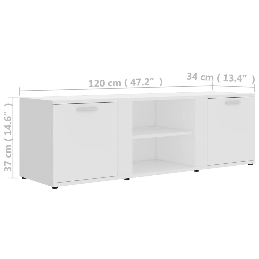 Mobile Porta TV Bianco 120x34x37 cm in Truciolato cod mxl 62083