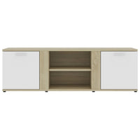 Mobile Porta TV Bianco e Rovere Sonoma 120x34x37 cm Truciolato cod mxl 65637