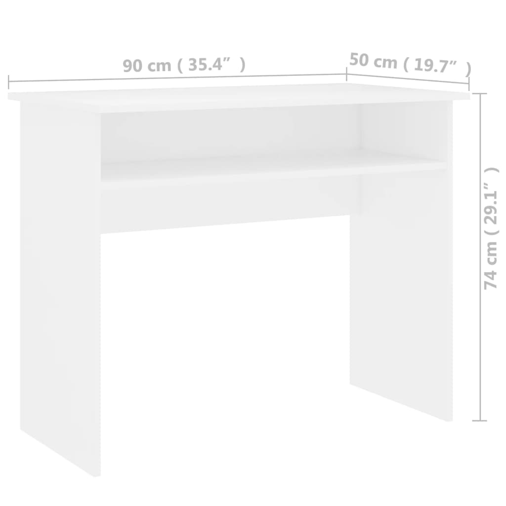 Scrivania Bianca 90x50x74 cm in Legno Multistrato cod mxl 77296