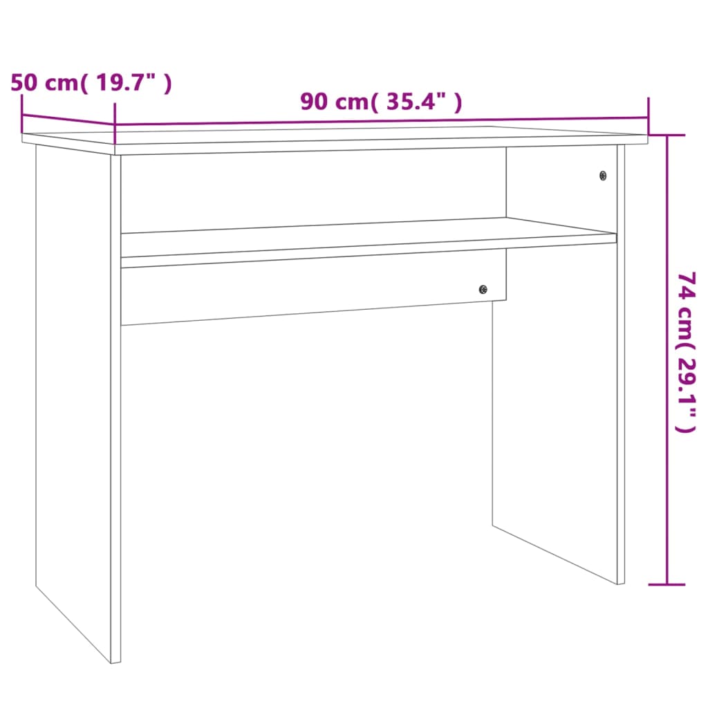 Scrivania Rovere Sonoma 90x50x74 cm in Legno Multistrato 801173