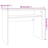 Scrivania Grigio Cemento 90x50x74 cm in Truciolato 801174