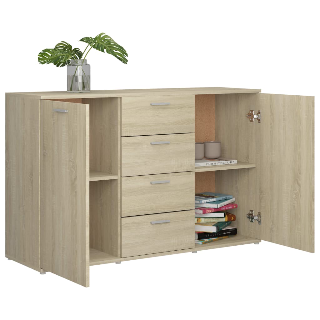 Credenza Rovere Sonoma 120x35,5x75 cm in Truciolato cod mxl 59637