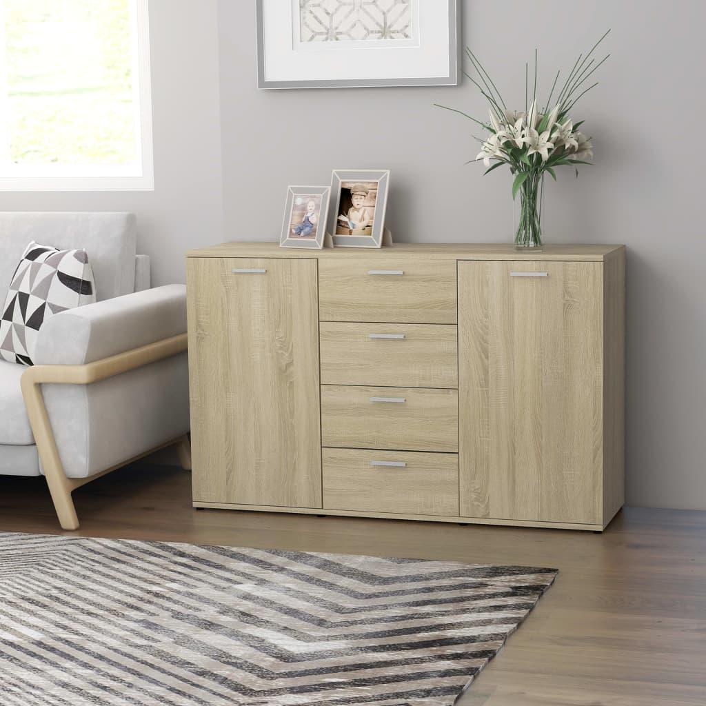 Credenza Rovere Sonoma 120x35,5x75 cm in Truciolato cod mxl 59637